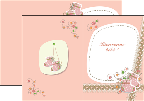 modele depliant 2 volets  4 pages  art bouton bow MIDBE13885