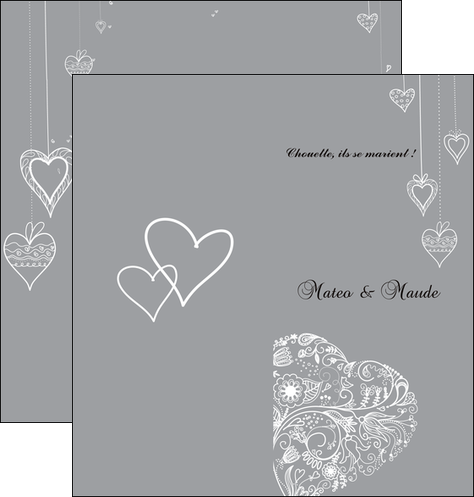 personnaliser modele de depliant 2 volets  4 pages  coeur mariage alliance MLIG13919