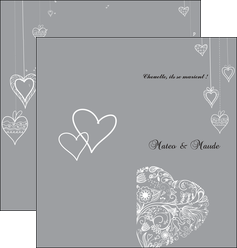 personnaliser modele de depliant 2 volets  4 pages  coeur mariage alliance MLIG13919
