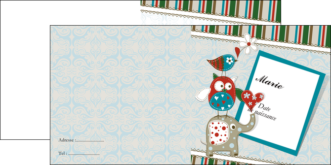 creation graphique en ligne depliant 2 volets  4 pages  bebe naissance nativite MIDBE13941