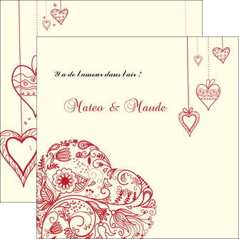 personnaliser modele de flyers coeur roses mariage MLIGCH14007