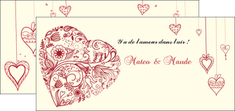 creer modele en ligne flyers coeur roses mariage MLIGCH14011