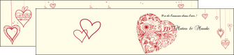 cree depliant 2 volets  4 pages  coeur roses mariage MLIGCH14013