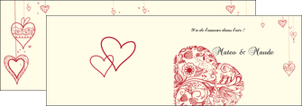faire depliant 2 volets  4 pages  coeur roses mariage MLIGCH14017