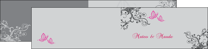 personnaliser modele de depliant 2 volets  4 pages  part de mariage floral gris carte de mariage en fleur MLIG14979