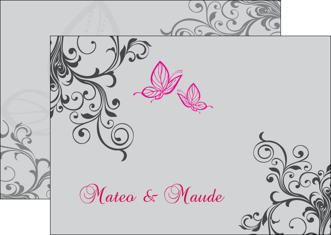 faire modele a imprimer flyers part de mariage floral gris carte de mariage en fleur MLIG14981