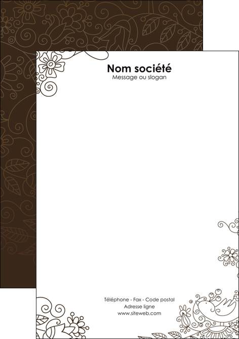 imprimerie flyers fleuriste et jardinage abstrait blanc design MIDLU15127