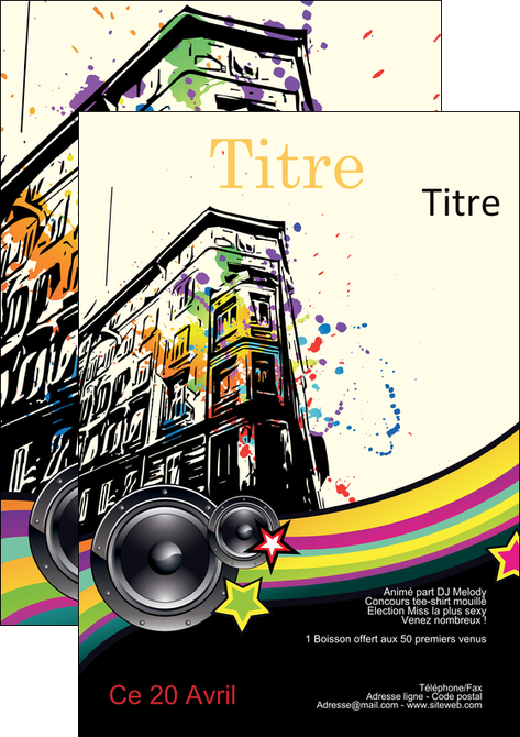 modele en ligne affiche discotheque et night club discotheque boite boite de nuit MIFCH15851