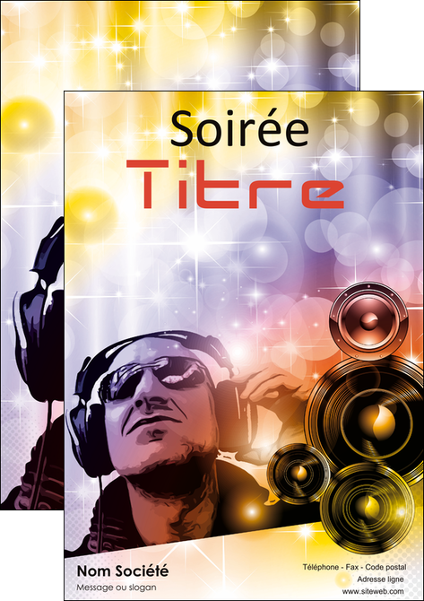 imprimer affiche discotheque et night club son musique casque MIFCH15987
