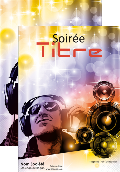 personnaliser maquette affiche discotheque et night club son musique casque MIFCH15989