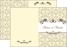 modele en ligne depliant 2 volets  4 pages  part de mariage floral gris carte de mariage en fleur MLIG16565