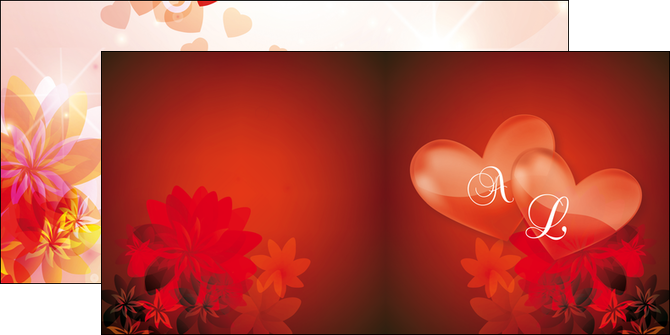 imprimer depliant 2 volets  4 pages  fiancailles fleur invitation MLIG17035