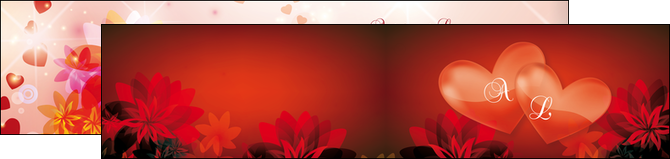 modele en ligne depliant 2 volets  4 pages  fiancailles fleur invitation MLIG17037