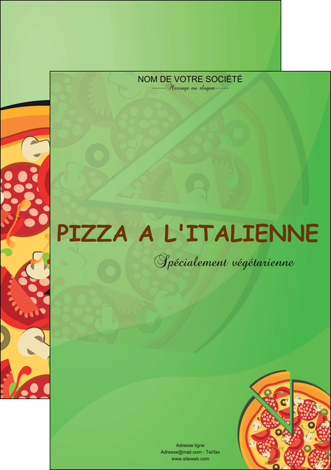 imprimerie affiche pizzeria et restaurant italien pizza portions de pizza plateau de pizza MIDLU18299