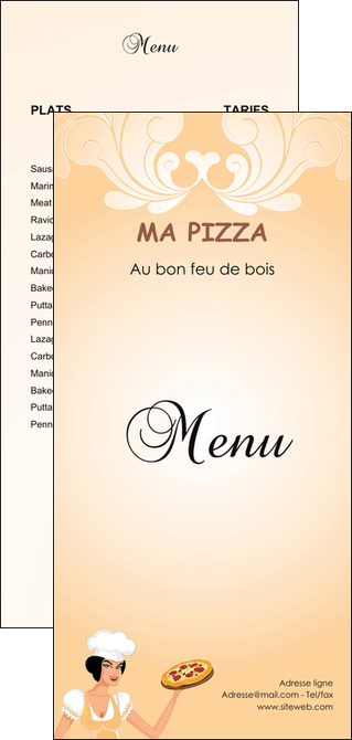 imprimerie flyers pizzeria et restaurant italien pizza portions de pizza plateau de pizza MIDLU18403