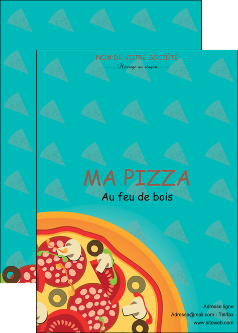modele affiche sandwicherie et fast food pizza portions de pizza plateau de pizza MFLUOO18625