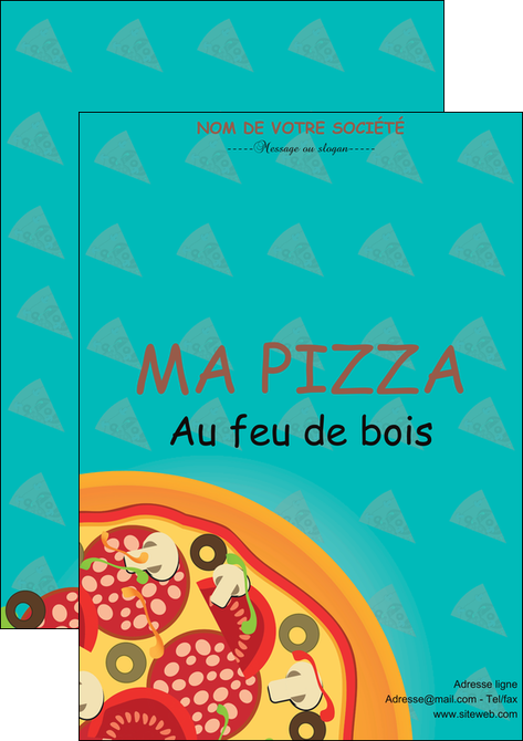 modele affiche sandwicherie et fast food pizza portions de pizza plateau de pizza MFLUOO18633