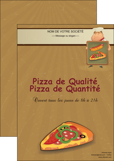 faire affiche sandwicherie et fast food pizza portions de pizza plateau de pizza MFLUOO18905