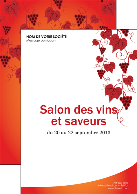 faire modele a imprimer flyers vin commerce et producteur raisins grappe de raisins culture de raisins MIDBE19025