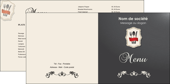 creation graphique en ligne depliant 2 volets  4 pages  restaurant restaurant restauration restaurateur MIDLU19055