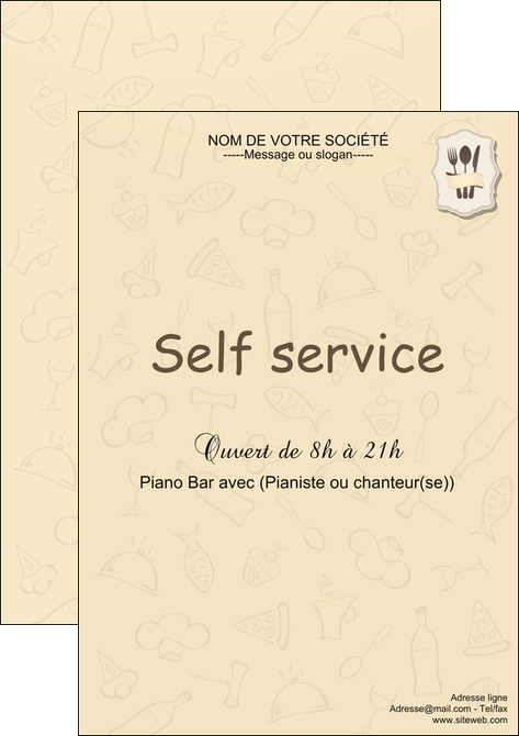 personnaliser modele de affiche restaurant restaurant restauration restaurateur MIDLU19229