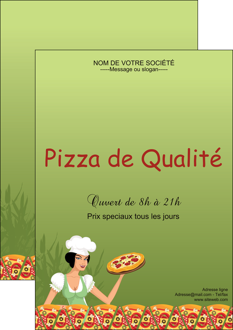creer modele en ligne affiche pizzeria et restaurant italien pizza portions de pizza plateau de pizza MIDLU19321
