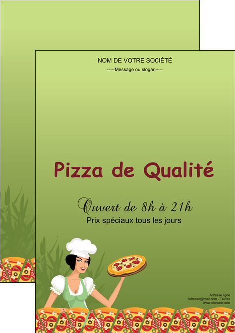personnaliser maquette affiche pizzeria et restaurant italien pizza portions de pizza plateau de pizza MIDLU19339