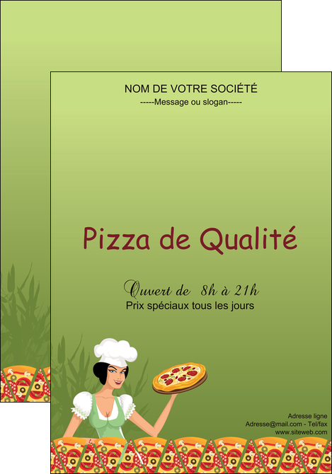 cree affiche pizzeria et restaurant italien pizza portions de pizza plateau de pizza MIDLU19341