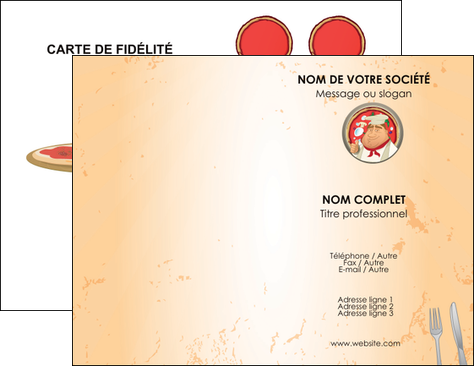 imprimer carte de visite pizzeria et restaurant italien pizza plateau plateau de pizza MIDLU19397