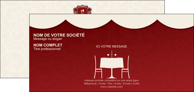 impression carte de correspondance metiers de la cuisine restaurant restauration pictogramme pour restaurant MIDLU19449