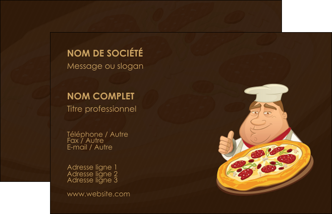 personnaliser maquette carte de visite pizzeria et restaurant italien pizza plateau plateau de pizza MIDLU19489