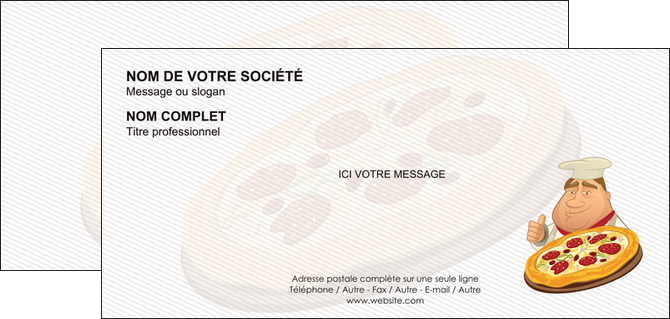 exemple carte de correspondance pizzeria et restaurant italien pizza plateau plateau de pizza MIDLU19497