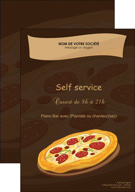modele flyers pizzeria et restaurant italien pizza plateau plateau de pizza MIDLU19501