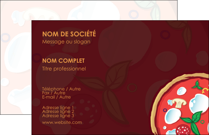 creation graphique en ligne carte de visite pizzeria et restaurant italien pizza plateau plateau de pizza MIDLU19651