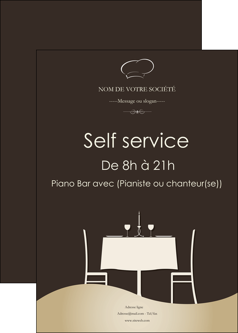 creer modele en ligne affiche restaurant restaurant restauration table de restaurant MIFCH19837