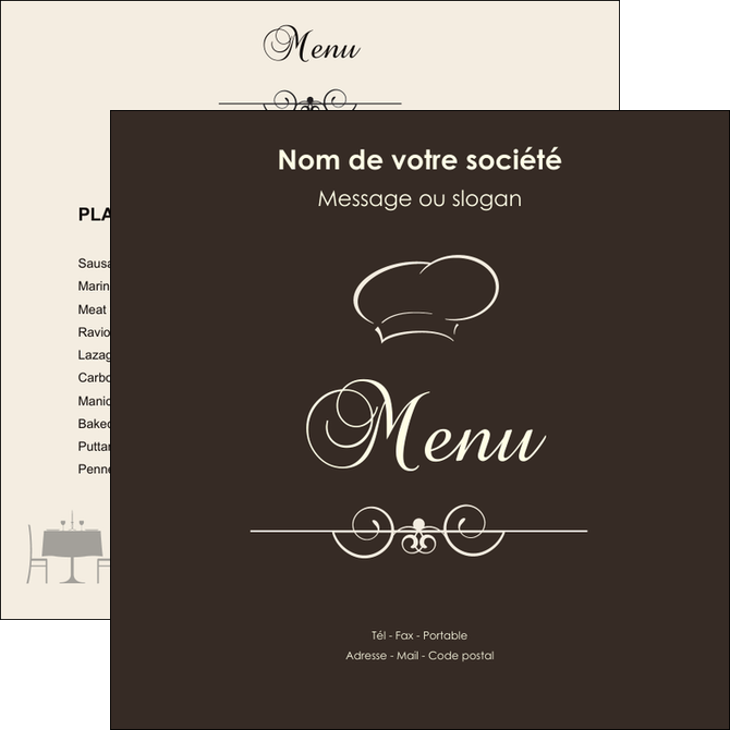 faire flyers restaurant restaurant restauration table de restaurant MIFCH19841
