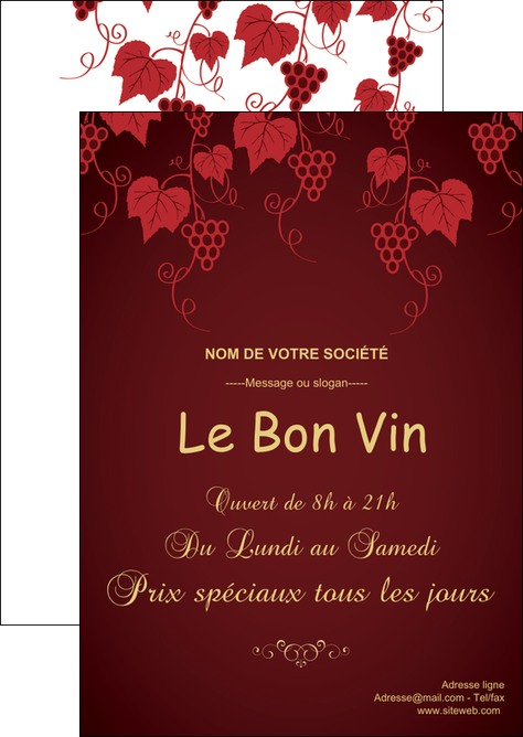 impression flyers vin commerce et producteur raisins grappe de raisins culture de raisins MIDBE19915
