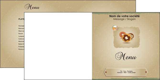impression depliant 2 volets  4 pages  creperie et glacier donut donut aux chocolats patisserie MIDLU20093