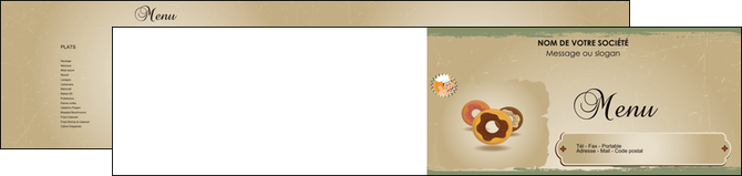faire depliant 2 volets  4 pages  creperie et glacier donut donut aux chocolats patisserie MIDLU20095