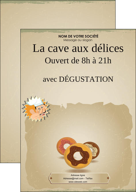 impression flyers creperie et glacier donut donut aux chocolats patisserie MIDLU20097