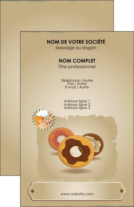modele carte de visite creperie et glacier donut donut aux chocolats patisserie MIDLU20101