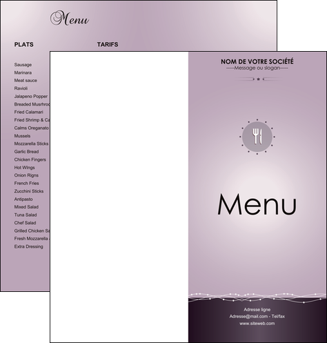 imprimerie depliant 2 volets  4 pages  restaurant restaurant restauration restaurateur MIDLU20147