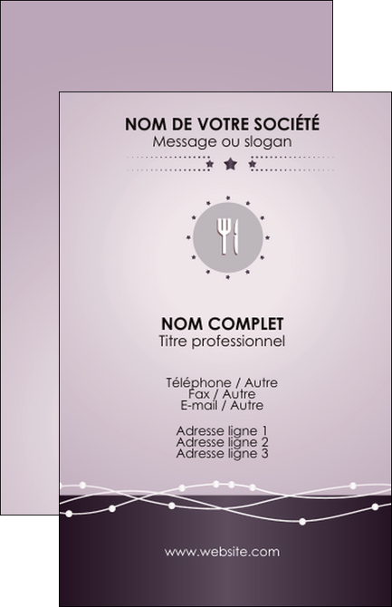 personnaliser modele de carte de visite restaurant restaurant restauration restaurateur MIDLU20151