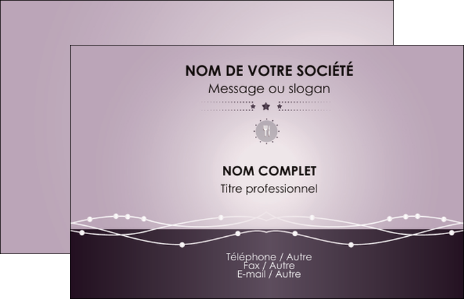 imprimer carte de visite restaurant restaurant restauration restaurateur MIDLU20153