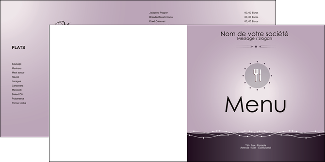 faire depliant 2 volets  4 pages  restaurant restaurant restauration restaurateur MIDLU20159