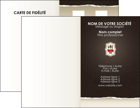personnaliser maquette carte de visite restaurant restaurant restauration restaurateur MIDLU20203