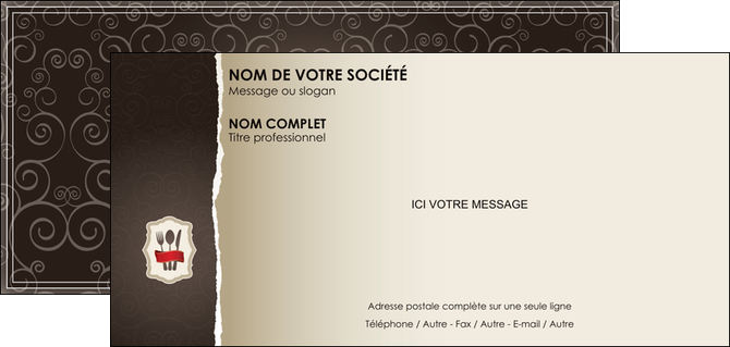 impression carte de correspondance restaurant restaurant restauration restaurateur MIDLU20207