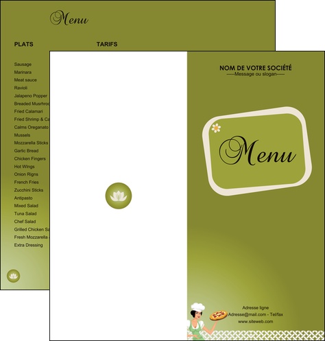 imprimer depliant 2 volets  4 pages  pizzeria et restaurant italien pizza plateau plateau de pizza MFLUOO20263