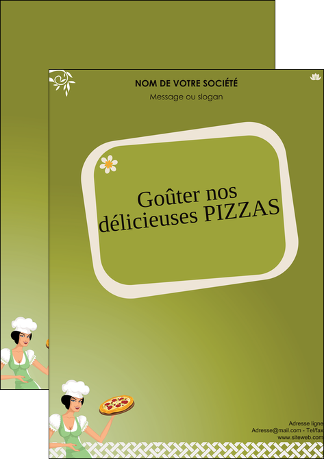 imprimerie affiche pizzeria et restaurant italien pizza plateau plateau de pizza MFLUOO20271