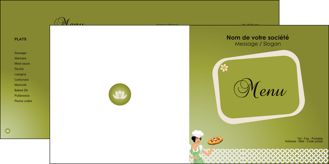 modele en ligne depliant 2 volets  4 pages  pizzeria et restaurant italien pizza plateau plateau de pizza MFLUOO20275